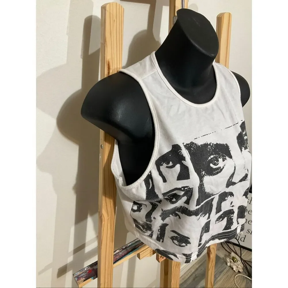 SHEIN crop tank , graphic white shirt size xl - Picture 2 of 7